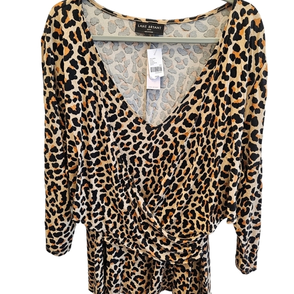 Lane Bryant Cheetah Leopard Top Plus Size NEW - Picture 6 of 6